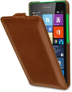 StilGut - Handyhülle Für Microsoft Lumia 535 "UltraSlim" Aus Leder -Outlet STILGUT Store nokia lumia 535 huelle us cog 01