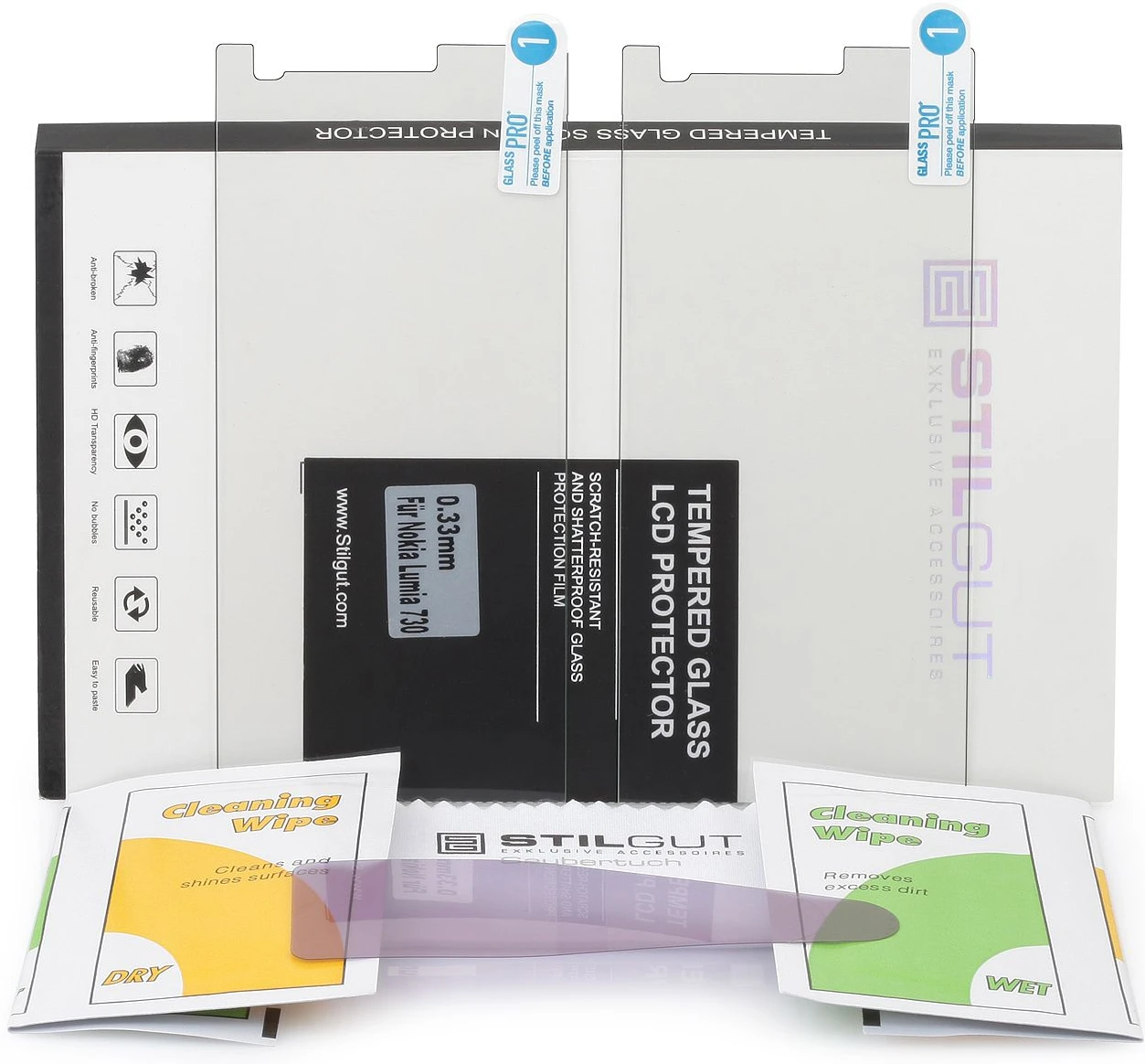 StilGut - Displayschutzfolie Panzerglas Für Nokia Lumia 730 (2er-Pack) 5 StilGut - Displayschutzfolie Panzerglas Für Nokia Lumia 730 (2er-Pack) – Bild 5