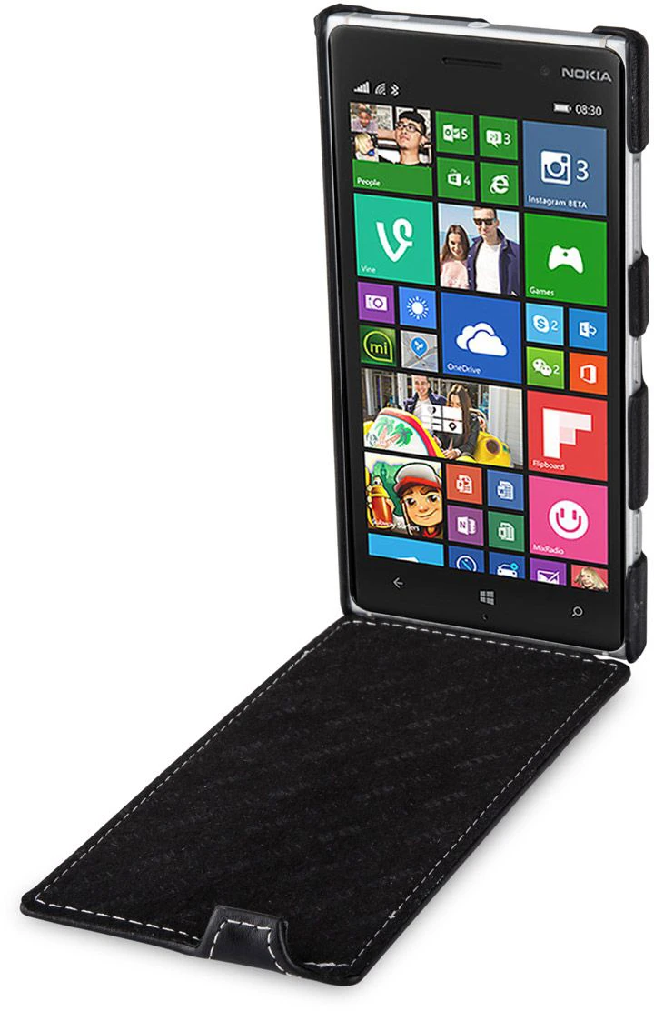 StilGut - Handyhülle Für Nokia Lumia 830 "UltraSlim" Aus Leder 2 StilGut - Handyhülle Für Nokia Lumia 830 "UltraSlim" Aus Leder – Bild 2