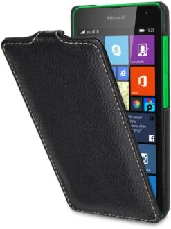 StilGut - Handyhülle Für Microsoft Lumia 535 "UltraSlim" Aus Leder -Outlet STILGUT Store nokia lumia 830 tasche us schw 01 1