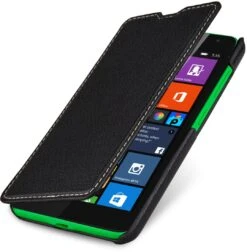 StilGut - Handyhülle Für Microsoft Lumia 535 "Book Type" Ohne Clip -Outlet STILGUT Store nokia lumia 535 case bt schw 01