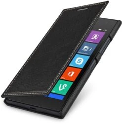 StilGut - Handyhülle Für Nokia Lumia 730 & 735 "Book Type" Aus Leder -Outlet STILGUT Store nokia lumia 730 cover bt oc schw 01