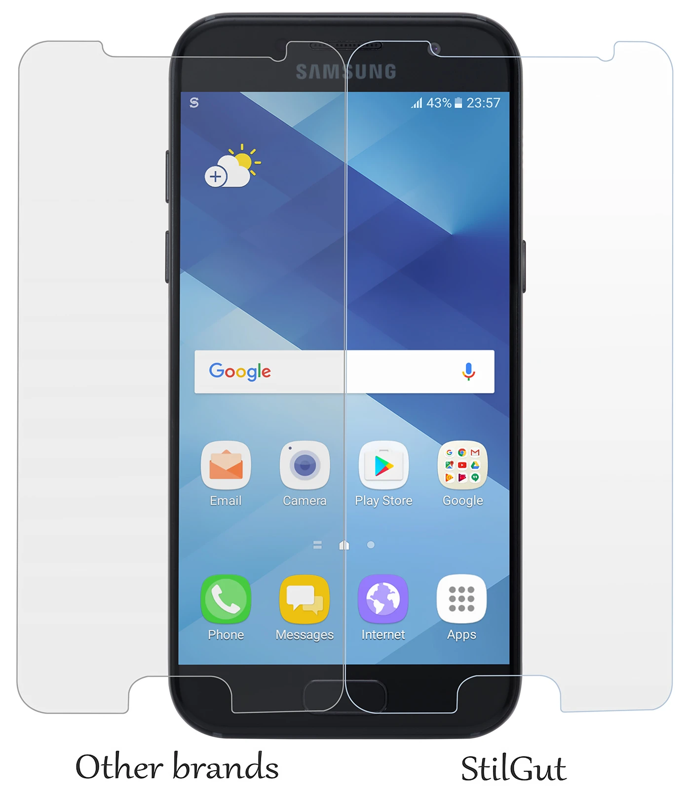 StilGut - Panzerglas Samsung Galaxy A3 (2017) 2er Pack 5 StilGut - Panzerglas Samsung Galaxy A3 (2017) 2er Pack – Bild 5