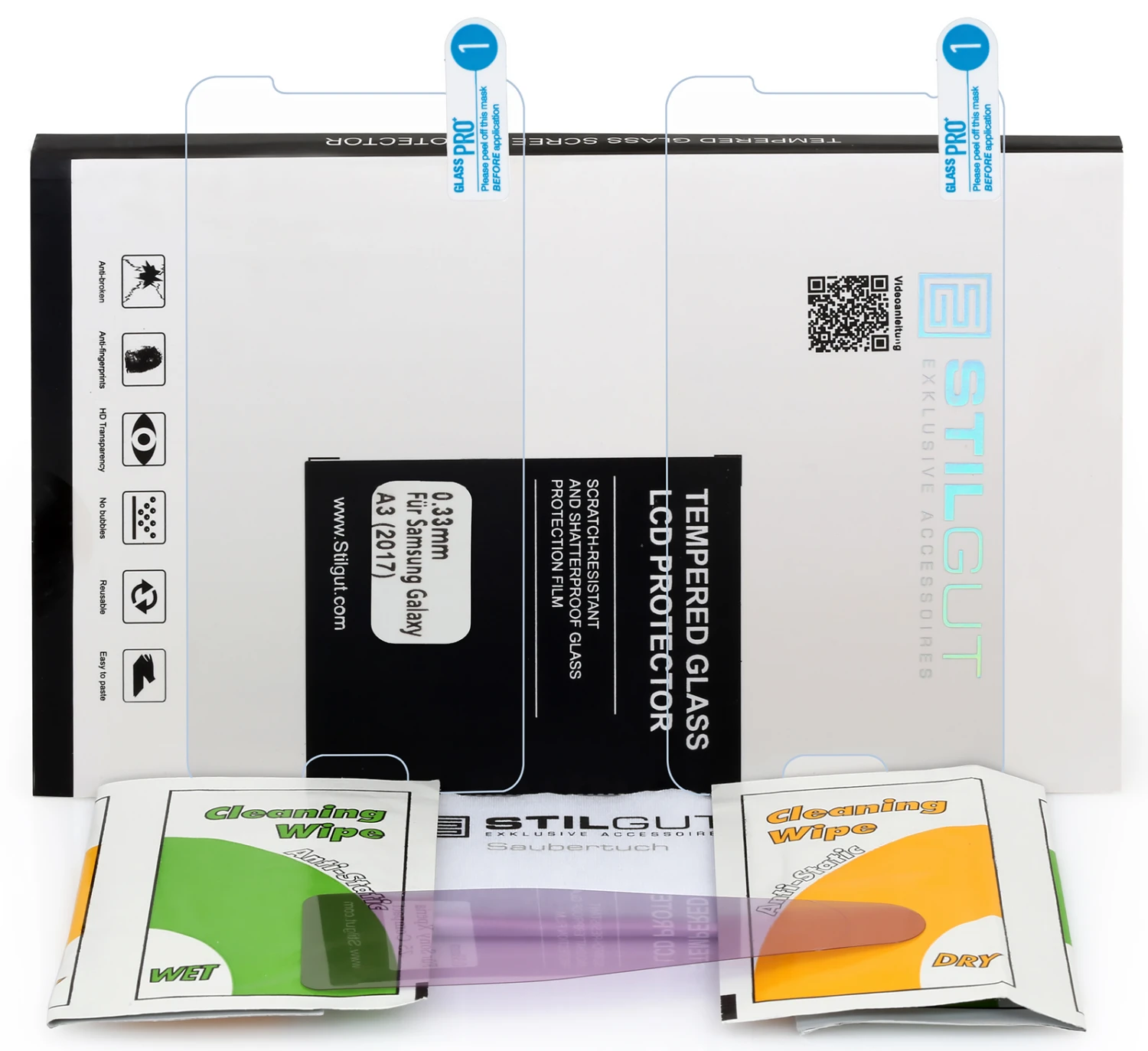 StilGut - Panzerglas Samsung Galaxy A3 (2017) 2er Pack 6 StilGut - Panzerglas Samsung Galaxy A3 (2017) 2er Pack – Bild 6