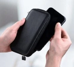 StilGut - Handytasche Aus Leder Mit Reissverschluss XL 20 StilGut - Handytasche Aus Leder Mit Reissverschluss XL -Outlet STILGUT Store phone pouch with zipper black nappa 04