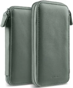 StilGut - Handytasche Aus Leder Mit Reissverschluss 32 StilGut - Handytasche Aus Leder Mit Reissverschluss -Outlet STILGUT Store phone pouch with zipper green grey nappa 01cuBCTQ8IyEIWN