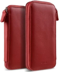 StilGut - Handytasche Aus Leder Mit Reissverschluss XXL 27 StilGut - Handytasche Aus Leder Mit Reissverschluss XXL -Outlet STILGUT Store phone pouch with zipper red nappa 01 2