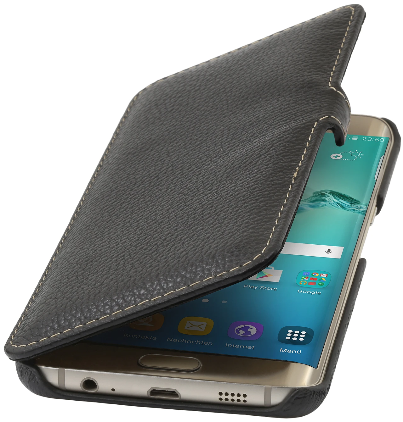 StilGut - Handyhülle Für Galaxy S6 Edge+ Book Type Mit Clip 1 StilGut - Handyhülle Für Galaxy S6 Edge+ Book Type Mit Clip