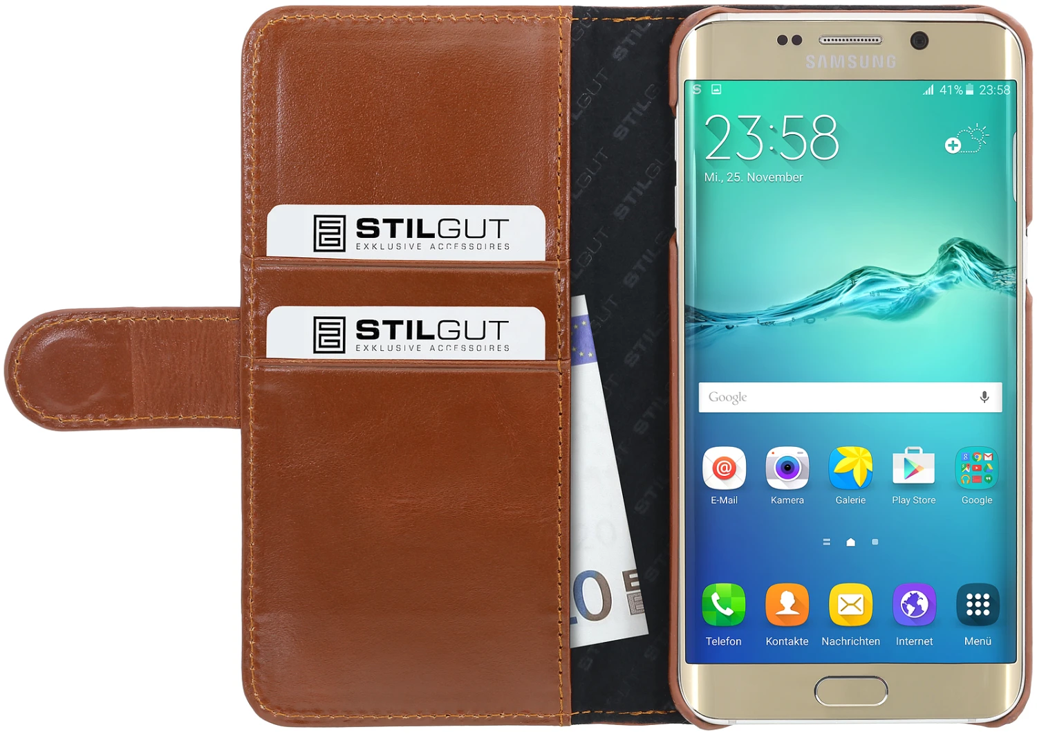 StilGut - Samsung Galaxy S6 Edge+ Hülle Talis Mit Kreditkartenfach Aus Leder 12 StilGut - Samsung Galaxy S6 Edge+ Hülle Talis Mit Kreditkartenfach Aus Leder – Bild 12