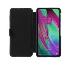 StilGut - Samsung Galaxy A40 Tasche Book Type Mit Clip -Outlet STILGUT Store samsung galaxy a40 book case clip black m 05