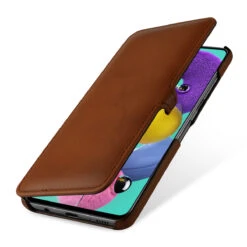 StilGut - Samsung Galaxy A51 Tasche Book Type Mit Clip -Outlet STILGUT Store samsung galaxy a51 book case clip brown td 01