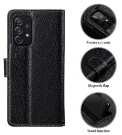 StilGut - Samsung Galaxy A52 Flip Cover Talis Mit Kartenfach -Outlet STILGUT Store samsung galaxy a52 wallet case talis black 03