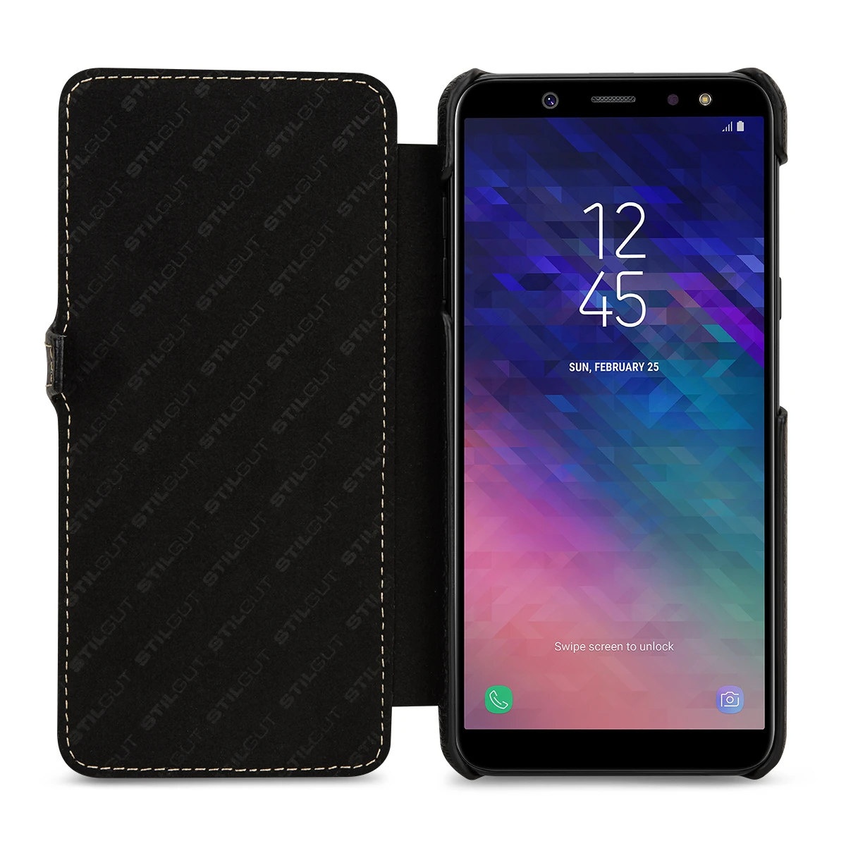 StilGut - Samsung Galaxy A6 Plus (2018) Tasche Book Type Mit Clip – Bild 2
