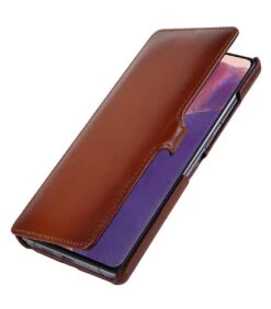 StilGut - Samsung Galaxy Note 20 Tasche Book Type Mit Clip -Outlet STILGUT Store samsung galaxy note 20 book case clip brown m 01