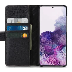 StilGut - Samsung Galaxy S20 Plus Flip Cover Talis Mit Kartenfach -Outlet STILGUT Store samsung galaxy s20 plus wallet case black td 01