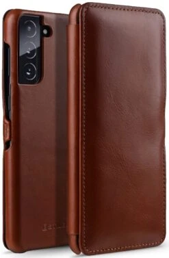 StilGut - Samsung Galaxy S21 Tasche Book Type Mit Clip -Outlet STILGUT Store samsung galaxy s21 book case clip brown 01