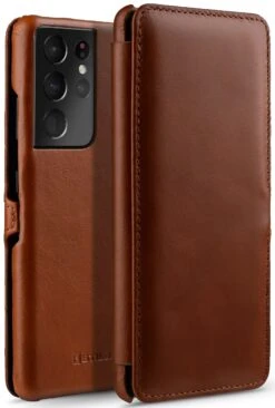 StilGut - Samsung Galaxy S21 Ultra Tasche Book Type Mit Clip -Outlet STILGUT Store samsung galaxy s21 ultra book case clip brown 01