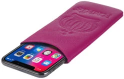 POMPÖÖS By StilGut - Smartphone Sleeve L Krone - Design By HARALD GLÖÖCKLER -Outlet STILGUT Store smartphone sleeve l krone pompoeoes harald gloeoeckler magenta nappa 01 1