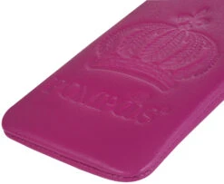 POMPÖÖS By StilGut - Smartphone Sleeve L Krone - Design By HARALD GLÖÖCKLER -Outlet STILGUT Store smartphone sleeve l krone pompoeoes harald gloeoeckler magenta nappa 03