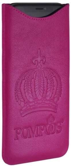POMPÖÖS By StilGut - Smartphone Sleeve L Krone - Design By HARALD GLÖÖCKLER -Outlet STILGUT Store smartphone sleeve l krone pompoeoes harald gloeoeckler magenta nappa 05