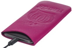 POMPÖÖS By StilGut - Smartphone Sleeve L Krone - Design By HARALD GLÖÖCKLER -Outlet STILGUT Store smartphone sleeve l krone pompoeoes harald gloeoeckler magenta nappa 07