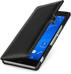 StilGut - Handyhülle Für Sony Xperia Z3 "Book Type" Mit Clip Aus Leder -Outlet STILGUT Store sony xperia z3 case bt mc schw 01 1