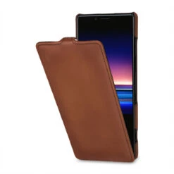 StilGut - Sony Xperia 1 Hülle UltraSlim -Outlet STILGUT Store sony xperia 1 flip case ultraslim brown 01