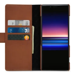 StilGut - Sony Xperia 1 Flip Cover Talis Mit Kartenfach -Outlet STILGUT Store sony xperia 1 wallet case talis brown 01