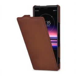StilGut - Sony Xperia 5 Hülle UltraSlim -Outlet STILGUT Store sony xperia 5 flip case ultraslim brown td 01