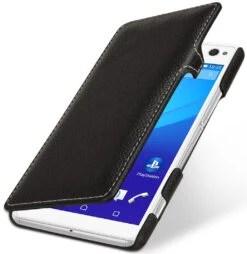 StilGut - Handyhülle Für Xperia C4 "Book Type" Mit Clip -Outlet STILGUT Store sony xperia c4 case bt mc schw 01 1 1