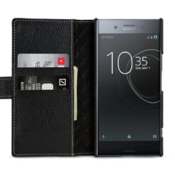 StilGut - Sony Xperia XZ Premium Hülle Talis Mit Kreditkartenfach -Outlet STILGUT Store sony xperia premium huelle ultraslim schwarz 01