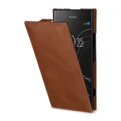 StilGut - Sony Xperia XZ1 Hülle UltraSlim -Outlet STILGUT Store sony xperia xz1 huelle ultraslim cognac 01 w