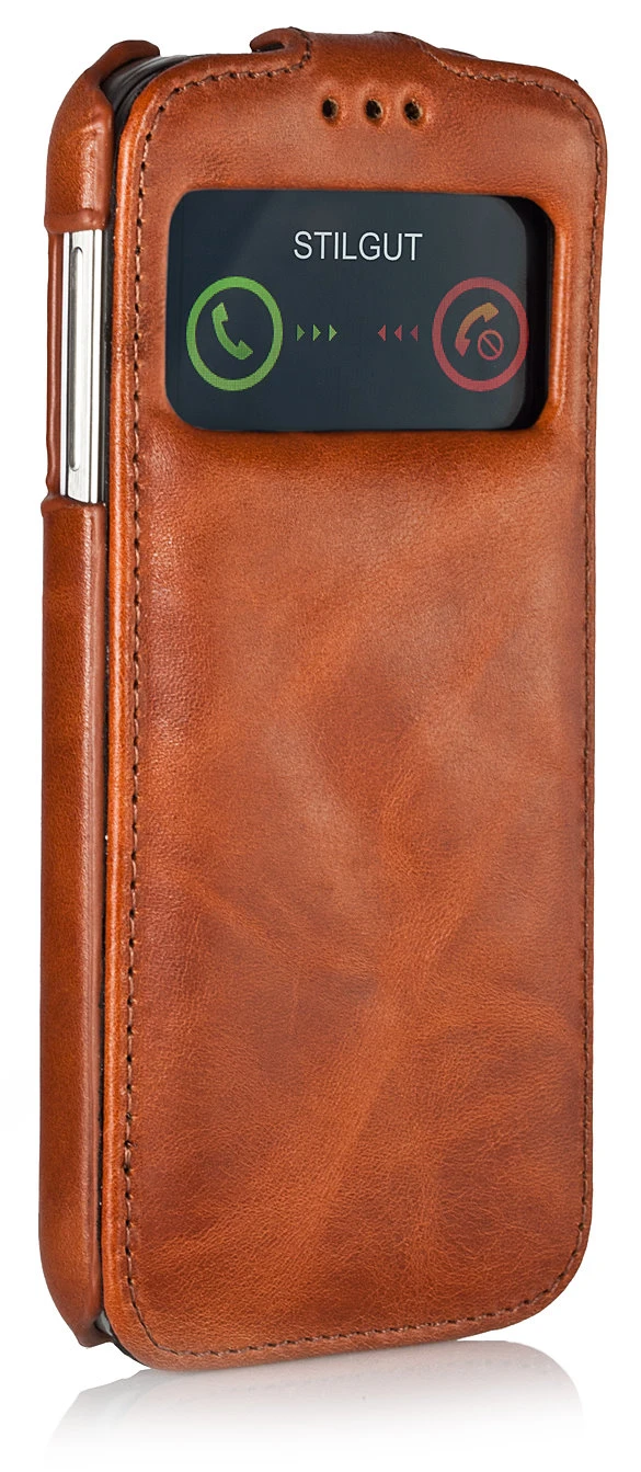 StilGut - Ledertasche Mit Sichtfenster Für Galaxy S4 I9500 & 9505 3 StilGut - Ledertasche Mit Sichtfenster Für Galaxy S4 I9500 & 9505 – Bild 3
