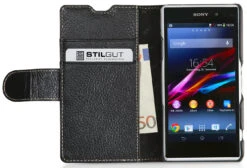 StilGut - Ledertasche "Talis" Für Sony Xperia Z1 Compact -Outlet STILGUT Store tasche sony xperia z1 compact t schw 01