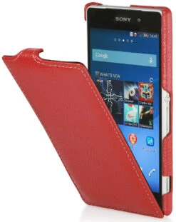 StilGut UltraSlim Case, Tasche Aus Leder Für Sony Xperia Z2 -Outlet STILGUT Store tasche sony xperia z2 us rot 01
