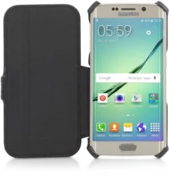StilGut - Handyhülle Für Galaxy S6 Edge "UltraSlim" Mit Standfunktion -Outlet STILGUT Store v2 schwarz 03