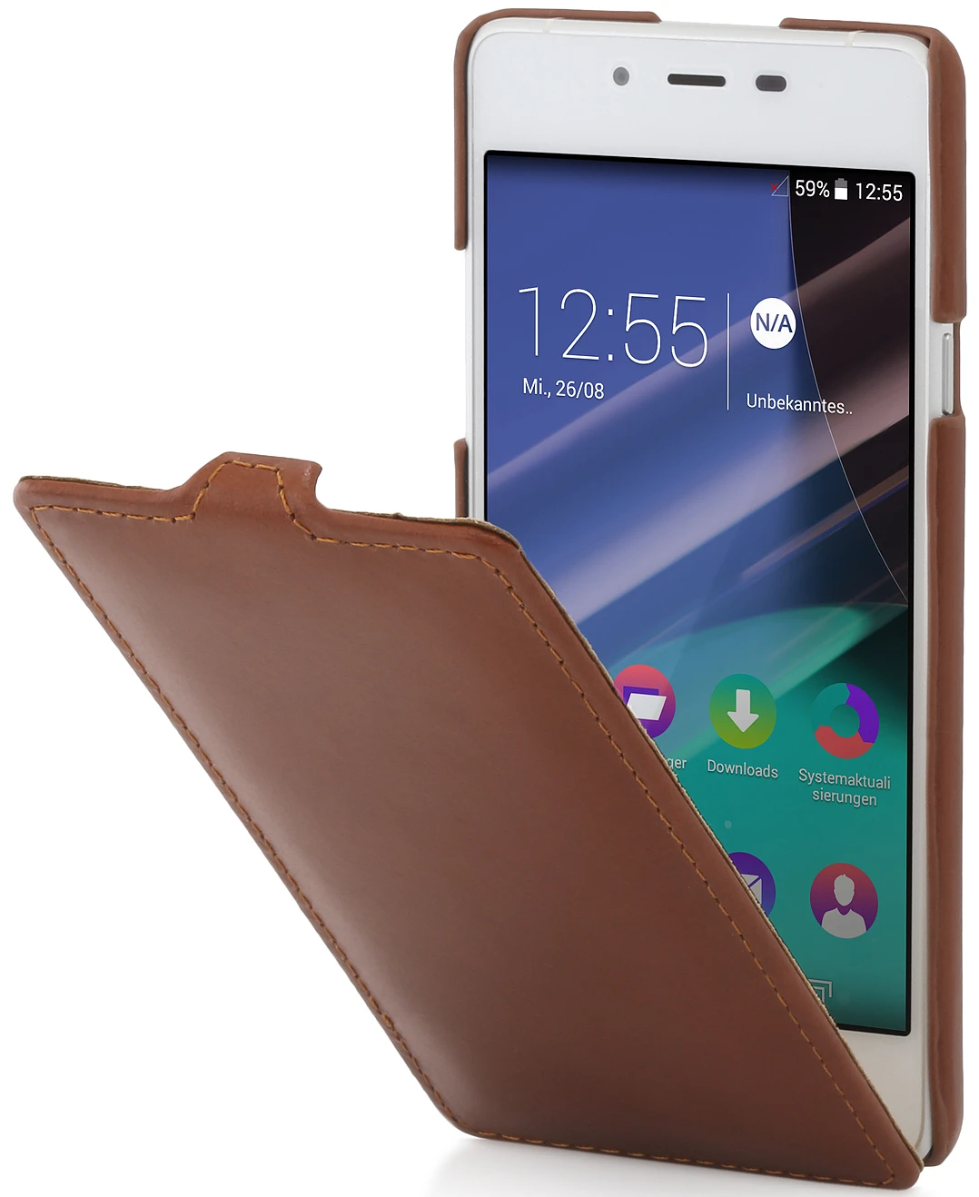 StilGut - Handyhülle Für Wiko Highway Pure "UltraSlim" Aus Leder 12 StilGut - Handyhülle Für Wiko Highway Pure "UltraSlim" Aus Leder – Bild 12