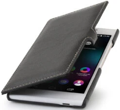 StilGut - Handyhülle Für Wiko Ridge Fab 4G "Book Type" Mit Clip -Outlet STILGUT Store wiko ridge fab 4g case bt mc schw 01