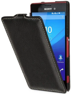 StilGut - Handyhülle Für Xperia M4 Aqua "UltraSlim" Aus Leder -Outlet STILGUT Store xperia m4 aqua tasche us schw 01 1