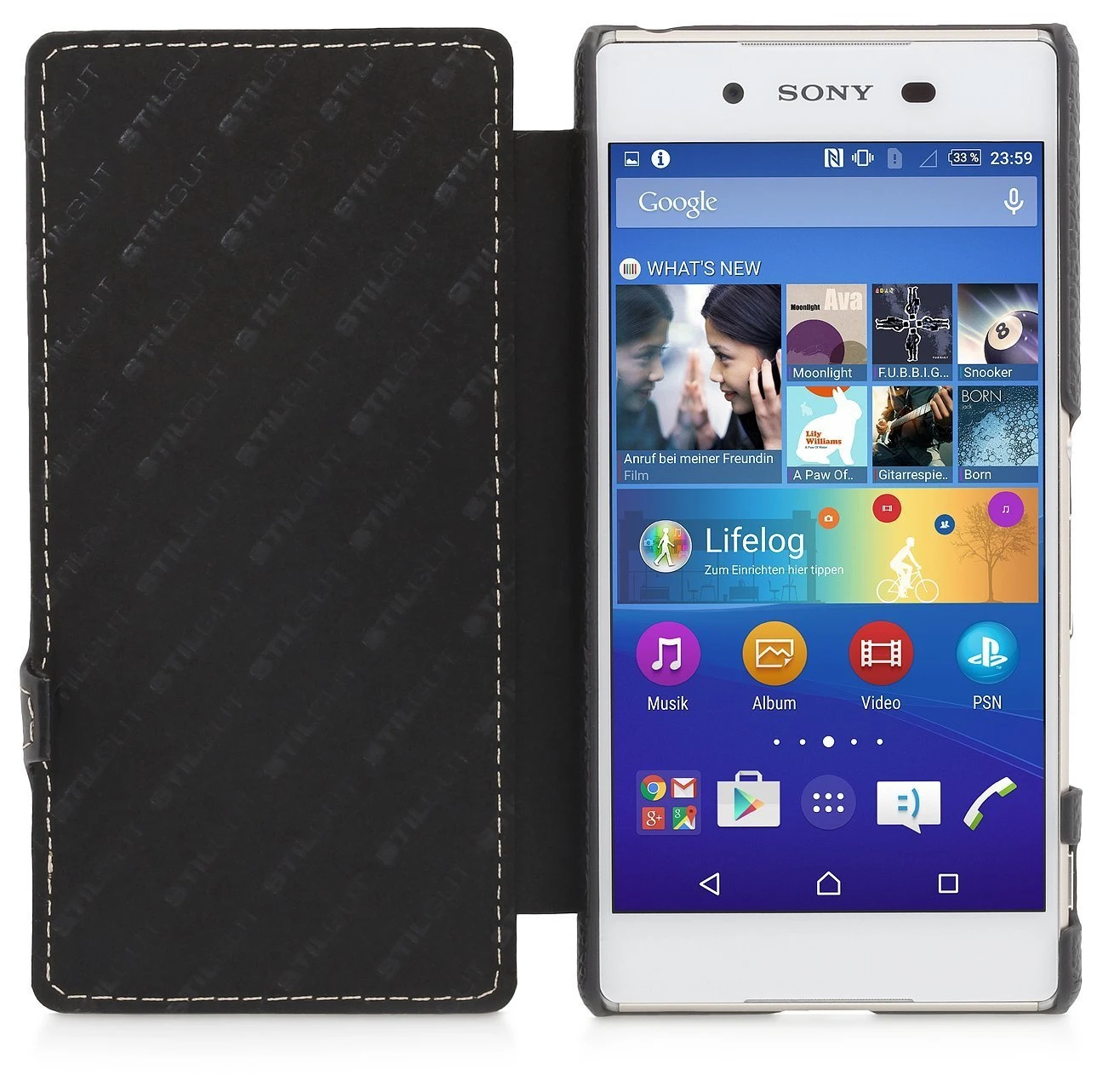 StilGut - Handyhülle Für Xperia Z3+ "Book Type" Mit Clip 2 StilGut - Handyhülle Für Xperia Z3+ "Book Type" Mit Clip – Bild 2