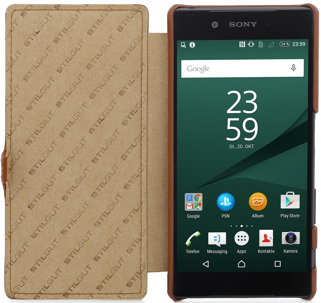 StilGut - Xperia Z5 Tasche Book Type Aus Leder Mit Clip 2 StilGut - Xperia Z5 Tasche Book Type Aus Leder Mit Clip – Bild 2